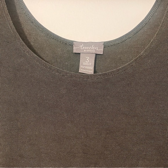 Travelers By CHICOS Knit Tank Top in Olive Green: Sz 3 (L) - Picture 3 of 4